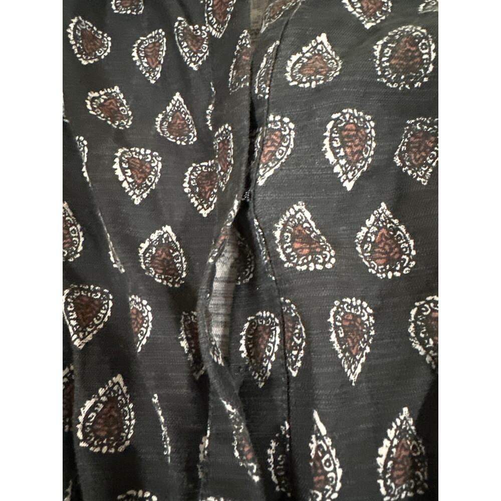 Anthropologie Somerset Wide Leg Jumpsuit Women’s Large Boho Black Paisley - Picture 9 of 14